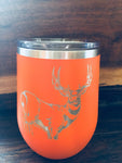 Hunting Season Laser Engraved Stemless Powdercoated Wineglass